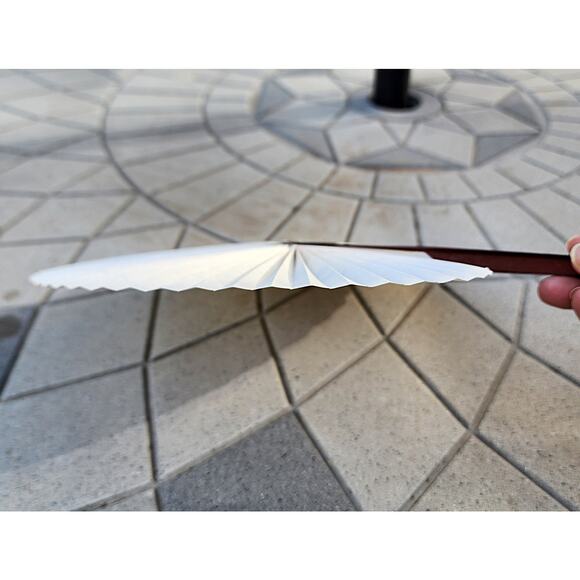 Vintage Hand Painted Floral Accordion Hand Held Paper Fan - Picture 8 of 10